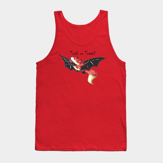 Flying Fox Trick or Treater (With Text) Tank Top by KristenOKeefeArt